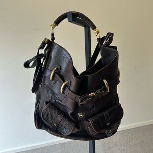 Burberry Chic Brown Leather Hobo Bag